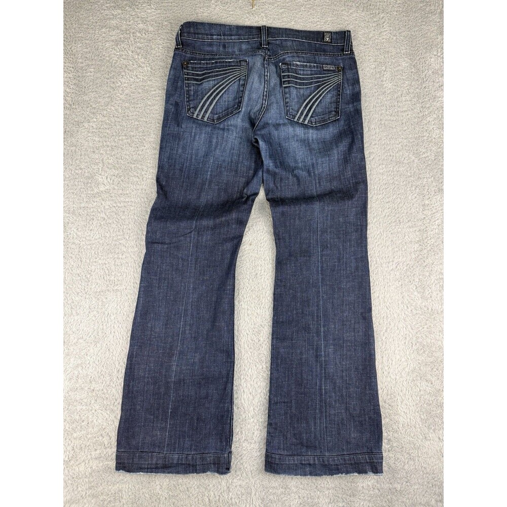 7 For All Mankind Dojo Jeans Flare Leg Womens 29 33x31 Dark Wash Denim Pockets